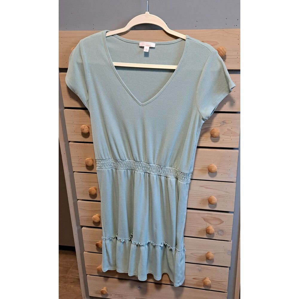 Lauren Conrad Tiered Mini Dress – Soft Sage Romance-Small- fairycore, spring